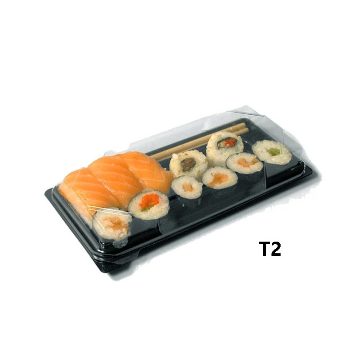 Barquette sushi rectangulaire plastique noire BS_2V_S