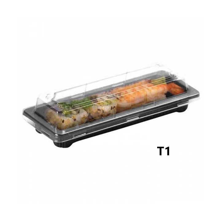 Barquette sushi rectangulaire plastique noire BS_1J_S