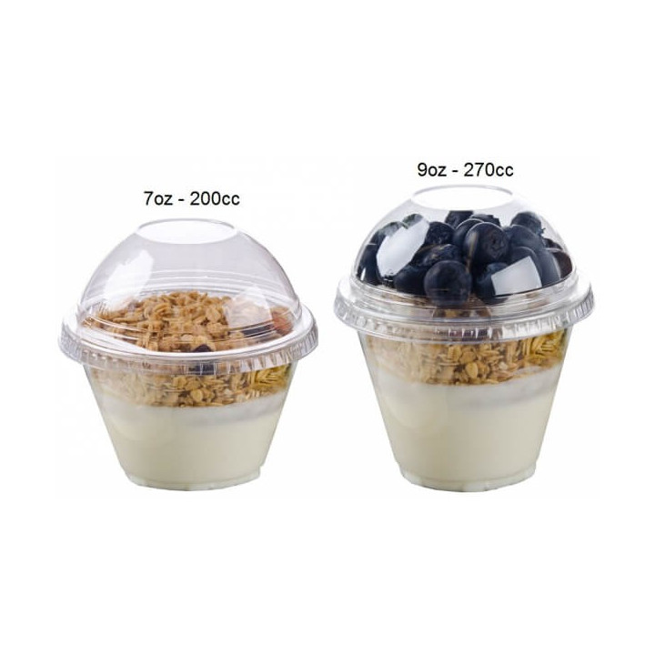 Pot a dessert en plastique 7 oz - 200 cc et 9 oz - 270 cc